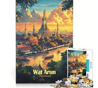 Puzzle da 1000 pezzi per ragazzi Tempio Wat Arun Thailandia gioco educativo difficile regalo di compleanno regalo di viaggio 38x52cm