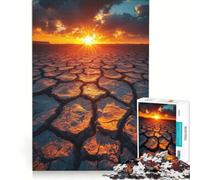Puzzle da 1000 pezzi per ragazzi, Terra screpolata al tramonto, gioco impossibile, allena la mente e le mani, regalo di compleanno, regali 38x52cm