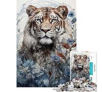 Puzzle da 1000 pezzi per ragazzi Tiger King of the Jungle Puzzle per ragazzi che migliora la memoria lista dei desideri con Babbo Natale gioco educativo per tutta la famiglia 38x52cm