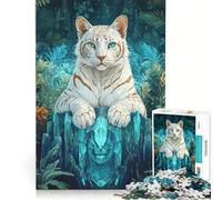 Puzzle da 1000 pezzi per ragazzi Tigre Bianca Guardiana Giochi Rilassanti Decorazione Artistica per la Casa Adatto per la Decorazione della Scrivania 38x26cm