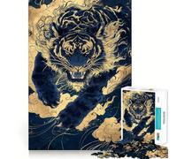 Puzzle da 1000 pezzi per ragazzi,tigre blu tra le nuvole,disegno dal taglio preciso,gioco per allenare la mente,momento di relax,divertimento per il compleanno 38x26cm