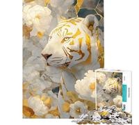 Puzzle da 1000 pezzi per ragazzi tigre dorata e bianca arte Kintsugi gioco rompicapo per adulti taglio di precisione difficile e stimolante (dimensioni 38x26cm)