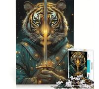 Puzzle da 1000 pezzi per ragazzi: Tigre Guerriera con Spada Gioco Educativo Allena la Mente e la Mano Collezione d'Artista Belle Arti 50x75cm