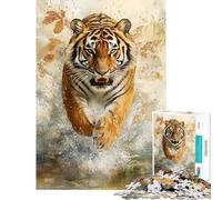 Puzzle da 1000 pezzi per ragazzi Tigre in movimento Sfida per l'intelligenza giocattolo avvincente giochi per famiglie un'opera d'arte idee regalo (dimensioni 75x50cm)