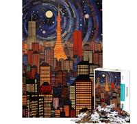 Puzzle da 1000 pezzi per ragazzi Tokyo Giappone di notte Attività divertenti da fare a casa migliora la memoria giocattolo decorativo da parete adatto a ragazzi dai 14 anni in su (50x75cm)