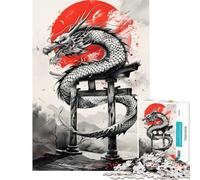 Puzzle da 1000 pezzi per ragazzi Torii Gate Dragon Ink gioco per famiglie per adulti migliora la memoria ideale come regalo per tutta la famiglia (dimensioni 38x52cm)