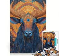 Puzzle da 1000 pezzi per ragazzi: Toro Blu con Terzo Occhio, Gioco Impossibile, Interazione Genitore-Figlio, Gioco Stimolante, Regalo 38x26cm