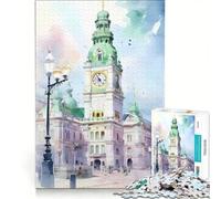 Puzzle da 1000 pezzi per ragazzi, Torre dell'Orologio, Giochi Rilassanti, Decorazione Artistica per la Casa, Adatto per la Decorazione della Scrivania 50x75cm