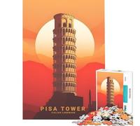 Puzzle da 1000 pezzi per ragazzi Torre di Pisa Italia giocattoli educativi giochi rilassanti regalo di compleanno (dimensioni 38x52cm)