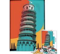 Puzzle da 1000 pezzi per ragazzi Torre di Pisa Italia PopArt gioco educativo sfida rilassante analisi e logica ottimo regalo e giocattolo (Dimensioni 50x75cm)