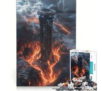 Puzzle da 1000 pezzi per ragazzi: Torre futuristica nella lava, gioco pratico, divertente e spiritoso, ideale come regalo di compleanno o per occasioni speciali 38x52cm