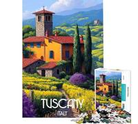 Puzzle da 1000 pezzi per ragazzi Toscana Italia Puzzle per adulti gioco divertente che migliora la memoria gioco stimolante regalo (dimensioni 50x75cm)