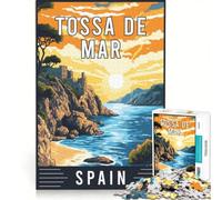 Puzzle da 1000 pezzi per ragazzi, Tossa De Mar in Spagna, gioco educativo, allena la mente e la mano, regalo per amici e familiari 50x75cm