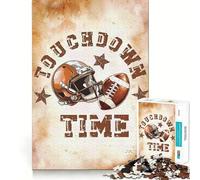 Puzzle da 1000 pezzi per ragazzi Touchdown Time Football Graphic Tight Fit Play Focus Fun Game Leisure Fun Time Christmas Wall Art (50x75cm)