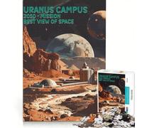 Puzzle da 1000 pezzi per ragazzi "Tour spaziale del campus di Urano" giocattolo educativo decorazione per la casa con poster e foglio di curiosità abbinati 50x75cm