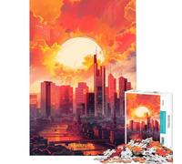 Puzzle da 1000 pezzi per ragazzi tramonto a Francoforte Germania ideale per compleanni Natale attività in famiglia giochi divertenti per ragazzi dai 14 anni in su (38x26cm)