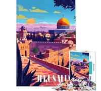 Puzzle da 1000 pezzi per ragazzi tramonto a Gerusalemme giocattolo educativo per l'apprendimento e il miglioramento della memoria regalo di compleanno (dimensioni 50x75cm)