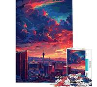 Puzzle da 1000 pezzi per ragazzi tramonto a Las Vegas Nevada ideale per compleanni e Natale Un'opera d'arte un gioco rilassante per ragazzi dai 14 anni in su (38x26cm)