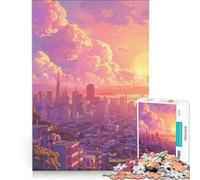 Puzzle da 1000 pezzi per ragazzi tramonto a San Francisco gioco impossibile sfida difficile regalo per amici e familiari 50x75cm