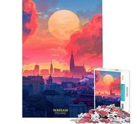 Puzzle da 1000 pezzi per ragazzi tramonto a Varsavia Polonia giocattolo educativo giochi didattici taglio di precisione opera d'arte regalo (dimensioni 38x26cm)