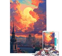 Puzzle da 1000 pezzi per ragazzi tramonto a Vienna Austria Schema di montaggio difficile e impegnativo Gioco impossibile Adatto a persone dai 14 anni in su (38x52cm)