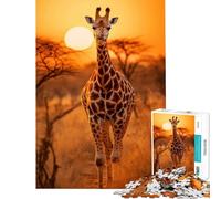 Puzzle da 1000 pezzi per ragazzi tramonto animali selvatici gioco intellettuale antistress ottimo regalo per gli amanti dei giochi (dimensioni 50x75cm)