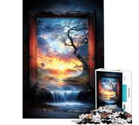 Puzzle da 1000 pezzi per ragazzi tramonto cascata ingresso attività divertenti da fare in casa decorazione perfetta gioco rompicapo adatto a partire dai 14 anni (38x26cm)