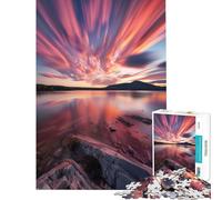 Puzzle da 1000 pezzi per ragazzi tramonto cielo riflessi giocattolo educativo giochi divertenti per tutta la famiglia ottimi regali e giocattoli (dimensioni 38x26cm)