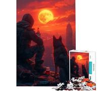 Puzzle da 1000 pezzi per ragazzi tramonto con il mio cane giochi rilassanti gioco educativo sfida regalo di compleanno analisi e logica (dimensioni 50x75cm)