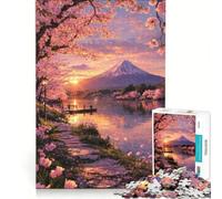 Puzzle da 1000 pezzi per ragazzi, tramonto da sogno su un lago al chiaro di luna, gioco rilassante, stimolante da completare, regalo di Natale o compleanno 38x26cm