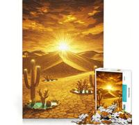 Puzzle da 1000 pezzi per ragazzi, tramonto dorato nel deserto, gioco rompicapo, difficile e stimolante, ideale come regalo per tutta la famiglia 38x26cm