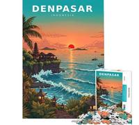 Puzzle da 1000 pezzi per ragazzi tramonto dorato sull'isola di Bali puzzle per ragazzi gioco per famiglie decorazione da parete difficile e stimolante (dimensioni 38x26cm)