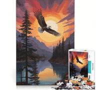 Puzzle da 1000 pezzi per ragazzi: Tramonto maestoso sulle Alpi gioco interattivo migliora la memoria compleanno e Natale 38x26cm