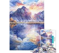 Puzzle da 1000 pezzi per ragazzi tramonto montagna felicità giochi divertenti analisi e logica compleanno e Natale (dimensioni 38x52cm)