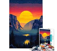 Puzzle da 1000 pezzi per ragazzi tramonto montagna valle gioco rompicapo giocattolo stimolante ottimo regalo e giocattolo per la decorazione della casa (dimensioni 38x26cm)