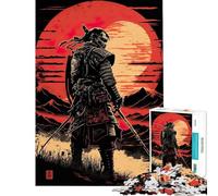 Puzzle da 1000 pezzi per ragazzi tramonto samurai divertimento a casa regalo di compleanno gioco impossibile per 14+ anni gioco di puzzle offerto (38x52cm)