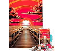 Puzzle da 1000 pezzi per ragazzi tramonto sereno sul molo ideale per compleanni e Natale Un'opera d'arte per tutta la famiglia adatto a partire dai 14 anni (50x75cm)