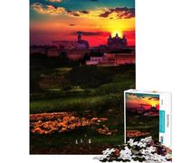 Puzzle da 1000 pezzi per ragazzi tramonto su Mdina e mura della città di Malta puzzle per adulti gioco divertente decorazione per la casa compleanni e occasioni speciali (50x75cm)