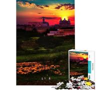 Puzzle da 1000 pezzi per ragazzi tramonto su Mdina e mura della città di Malta puzzle per adulti gioco pratico difficile regalo antistress (dimensioni 38x26cm)