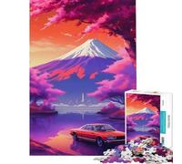 Puzzle da 1000 pezzi per ragazzi tramonto sul Monte Fuji puzzle per adulti gioco pratico di analisi e logica regalo antistress (dimensioni 38x26cm)