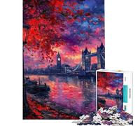 Puzzle da 1000 pezzi per ragazzi tramonto sul ponte di Londra Puzzle per ragazzi stimola la memoria lista dei desideri con Babbo Natale gioco educativo per famiglie 38x26cm