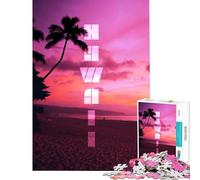 Puzzle da 1000 pezzi per ragazzi tramonto sulla spiaggia delle Hawaii gioco impossibile giocattolo avvincente per coltivare la pazienza regalo di compleanno decorazione da parete (dimensioni 38x52cm)