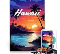 Puzzle da 1000 pezzi per ragazzi,tramonto tropicale alle Hawaii,intagli precisi,gioco di logica e divertimento,momento di relax,decorazione natalizia da parete (38x52cm)
