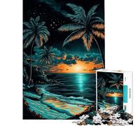 Puzzle da 1000 pezzi per ragazzi tramonto tropicale spiaggia da grattare e disegnare con i pastelli giocattolo fai-da-te per adulti un'opera d'arte compleanno e Natale (38x26cm)