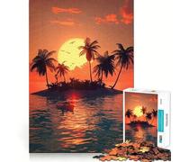 Puzzle da 1000 pezzi per ragazzi, tramonto tropicale su un'isola, taglio preciso, disegno artistico, gioco divertente, relax, regalo di compleanno (50x75cm)