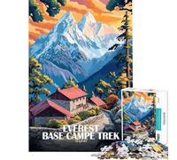Puzzle da 1000 pezzi per ragazzi trekking al campo base dell'Everest Nepal gioco artistico gioco intellettuale rilassante adatto alle coppie regalo divertente (dimensioni 38x52cm)