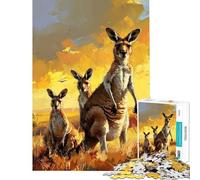 Puzzle da 1000 pezzi per ragazzi Trio di canguri ideale per compleanni e Natale Un'opera d'arte un gioco impossibile per ragazzi dai 14 anni in su (38x26cm)