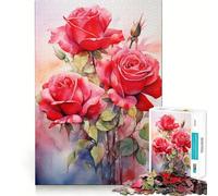 Puzzle da 1000 pezzi per ragazzi, trio di rose, gioco di incastro, stimolazione mentale, divertimento, svago, Natale, arte per la casa (50x75cm)