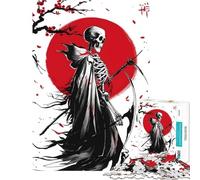 Puzzle da 1000 pezzi per ragazzi Tristo Mietitore con Falce e Sole Rosso Difficile e Sfida Decorazione per la Casa Gioco Rilassante per Ragazzi dai 14 anni in su (38X26cm)