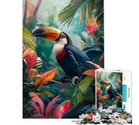 Puzzle da 1000 pezzi per ragazzi tucani trespolo giocattolo educativo gioco impossibile sfida difficile regalo di compleanno (dimensioni 38x52cm)